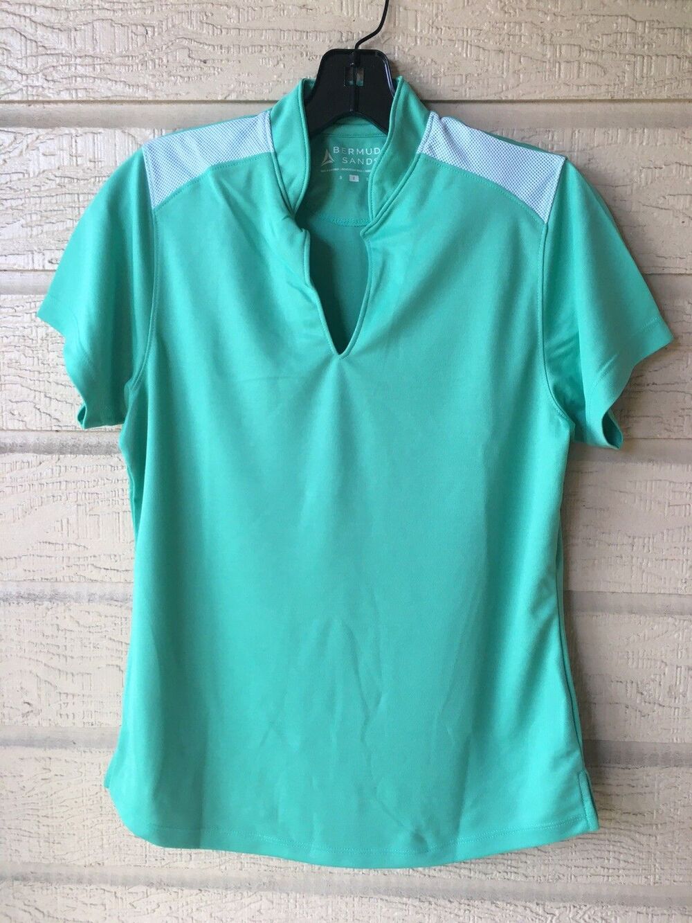 Bermuda Sands women Mint Green Golf Tennis Pickleball Polo Shirt Top size XS $75